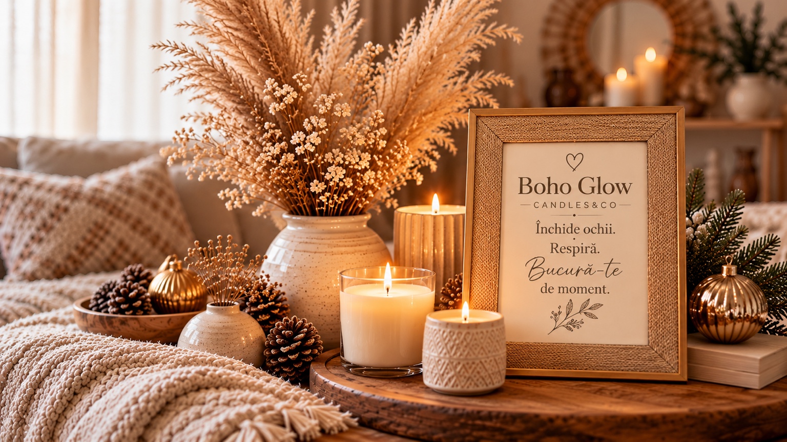 BOHO GLOW® – lumânări parfumate handmade și decorațiuni boho, imagine reprezentativă a brandului