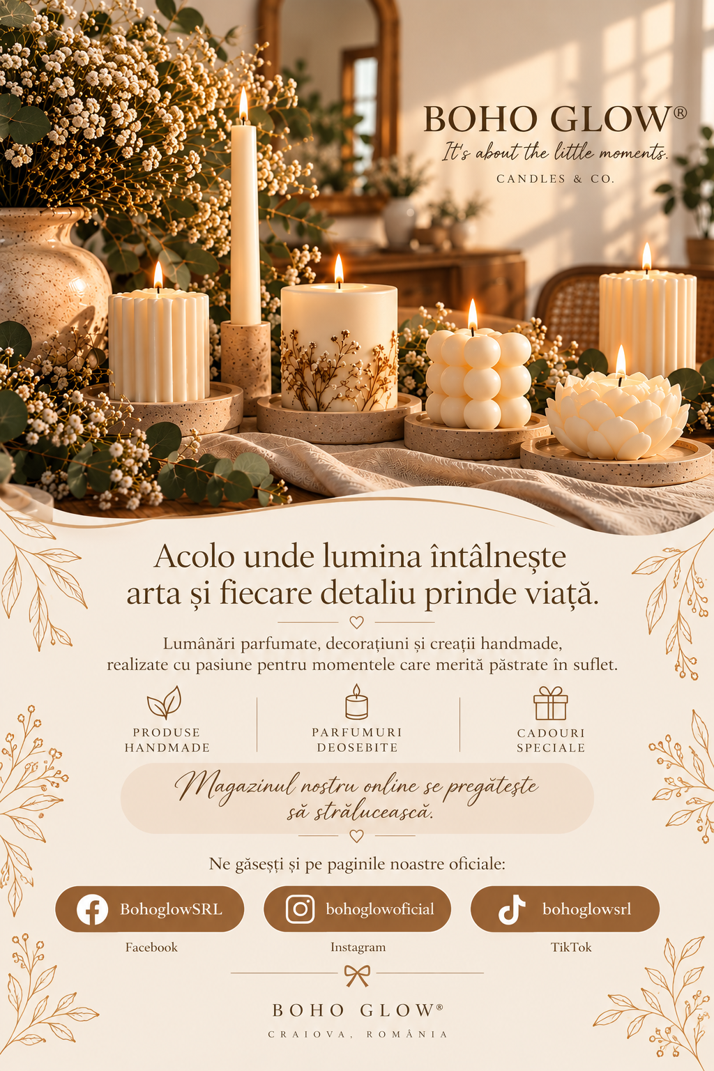 BOHO GLOW® – lumânări parfumate și decorațiuni handmade